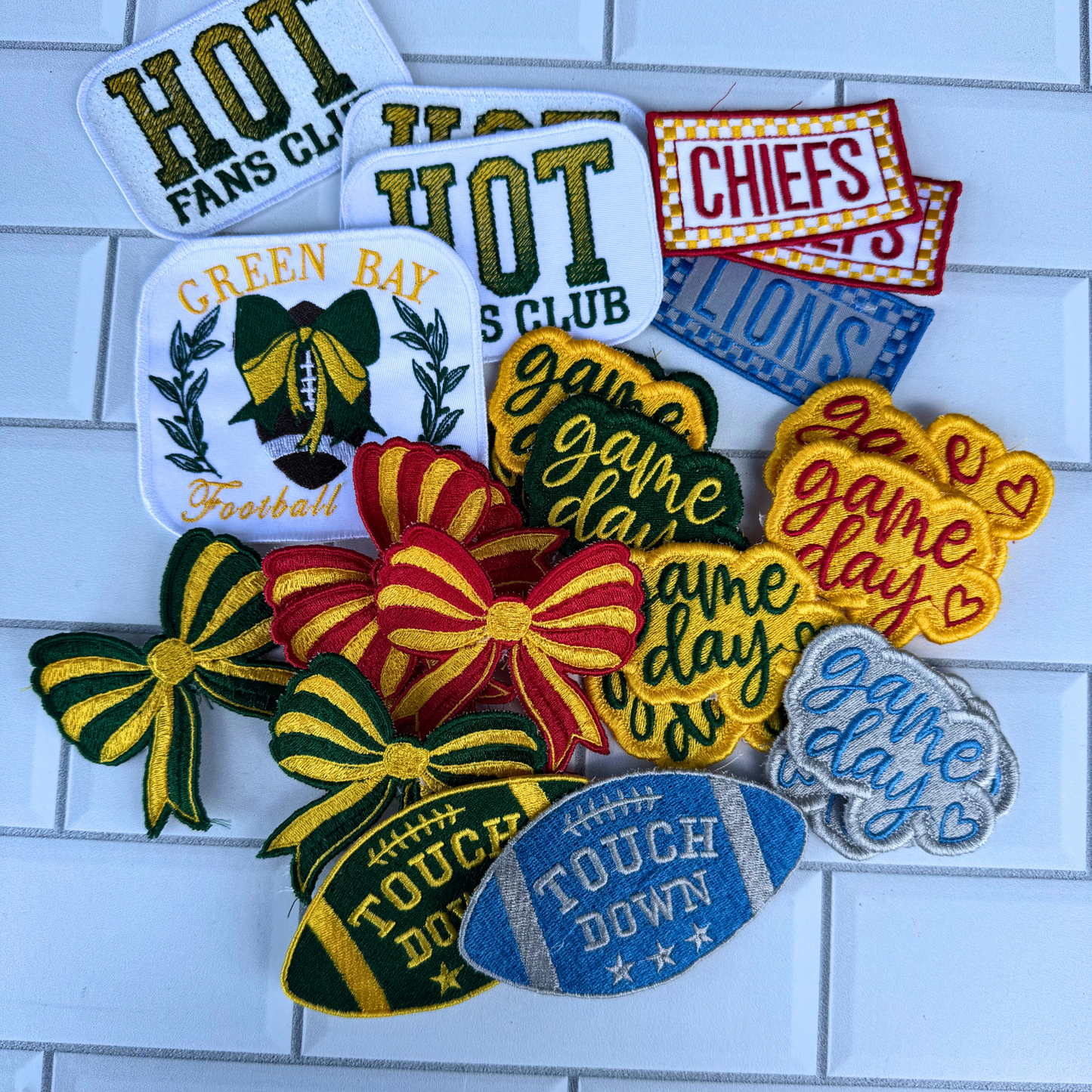 Team Name Checkered Rectangle Iron On Patch