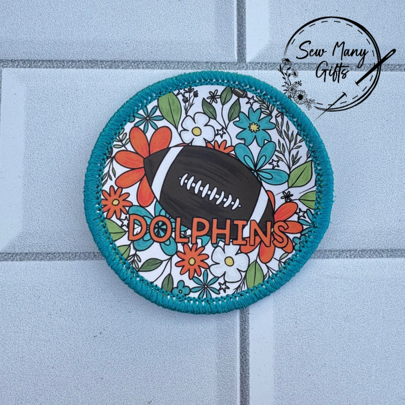 Team Inspired Floral Round Patches