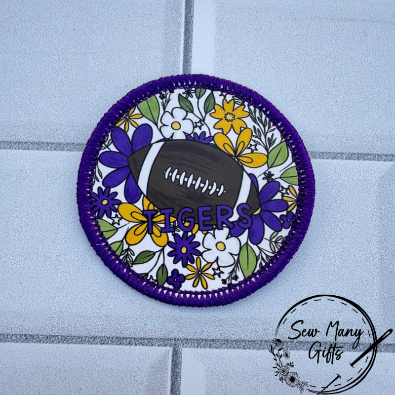 Team Inspired Floral Round Patches