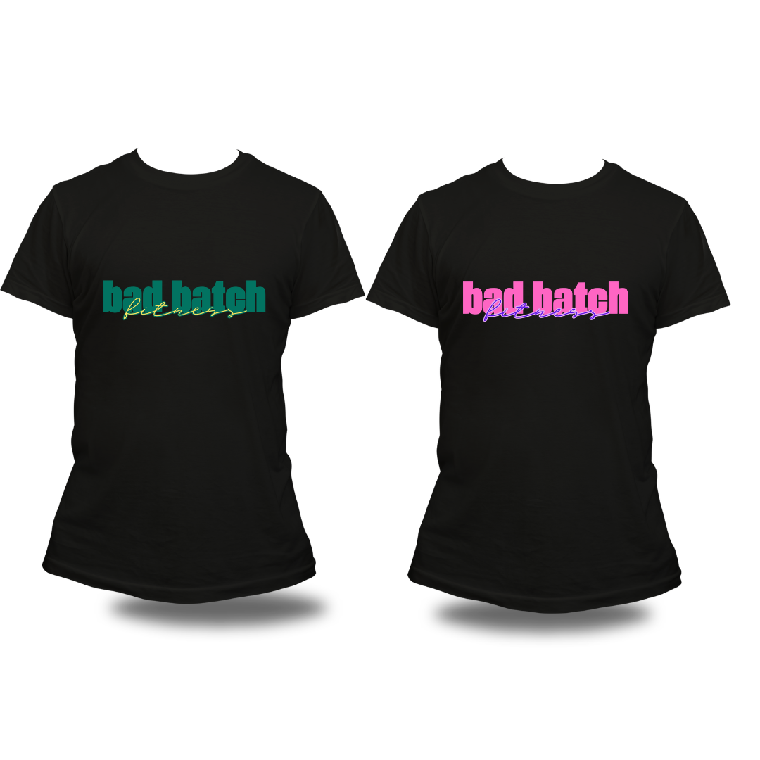 Black Short Sleeve Bad Batch Colorful T-Shirt