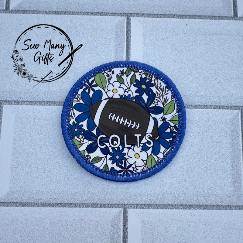 Team Inspired Floral Round Patches