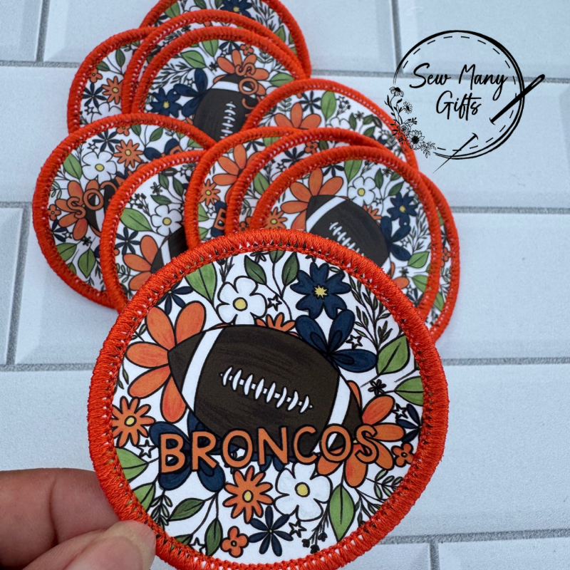 Team Inspired Floral Round Patches