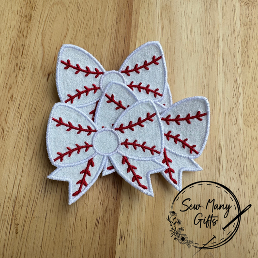 Small Bow Patch Baseball Softball