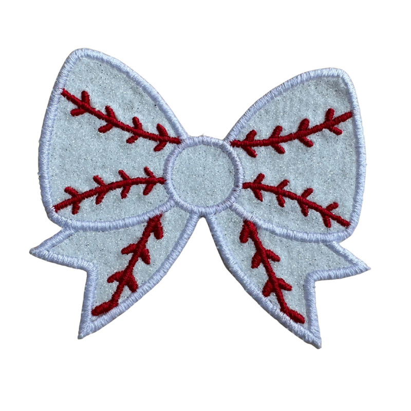 Small Bow Patch Baseball Softball