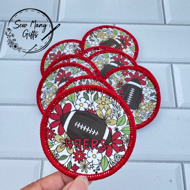Team Inspired Floral Round Patches
