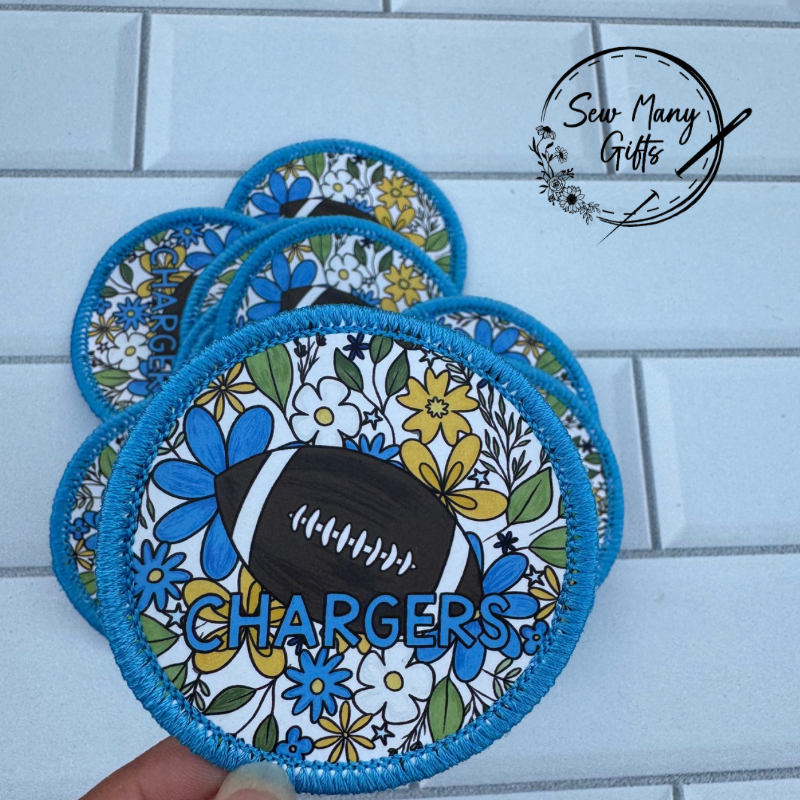Team Inspired Floral Round Patches