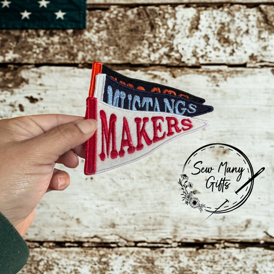 Custom Pennant Flag Hat Size Patch