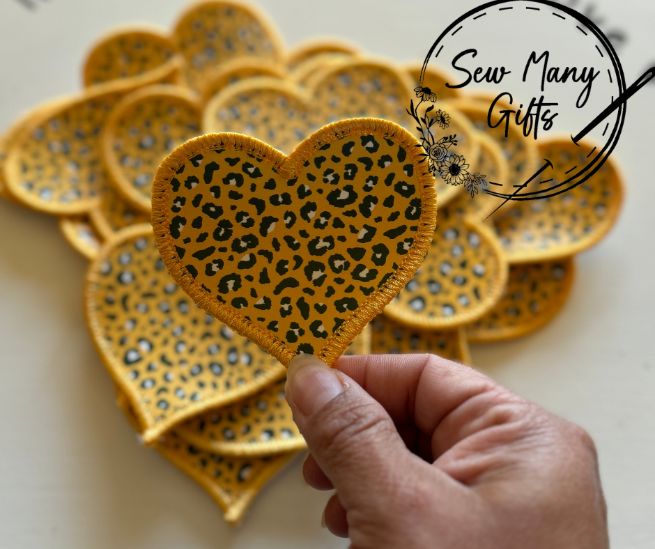 Team Inspired Cheetah Heart Patches