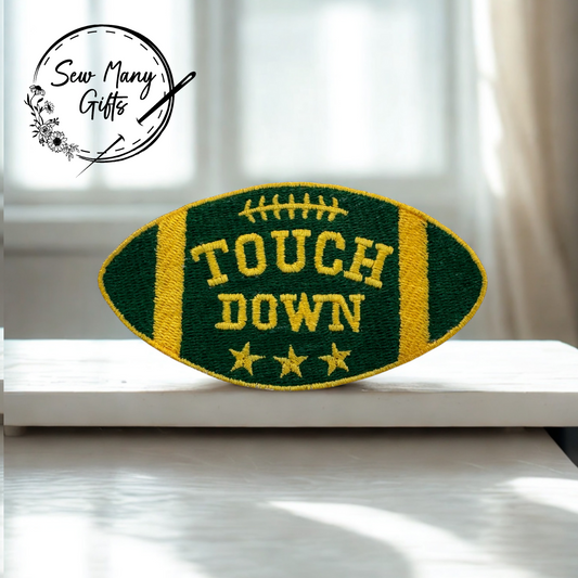 Touchdown Football Iron On Patch Team Color Options