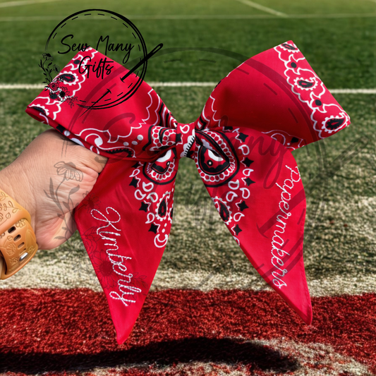 Large Custom Made Hair Bow with Bandana Material