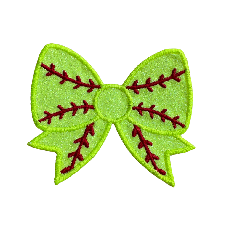 Small Bow Patch Baseball Softball