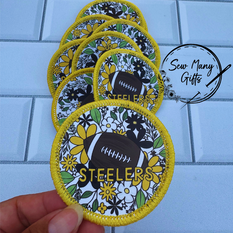 Team Inspired Floral Round Patches