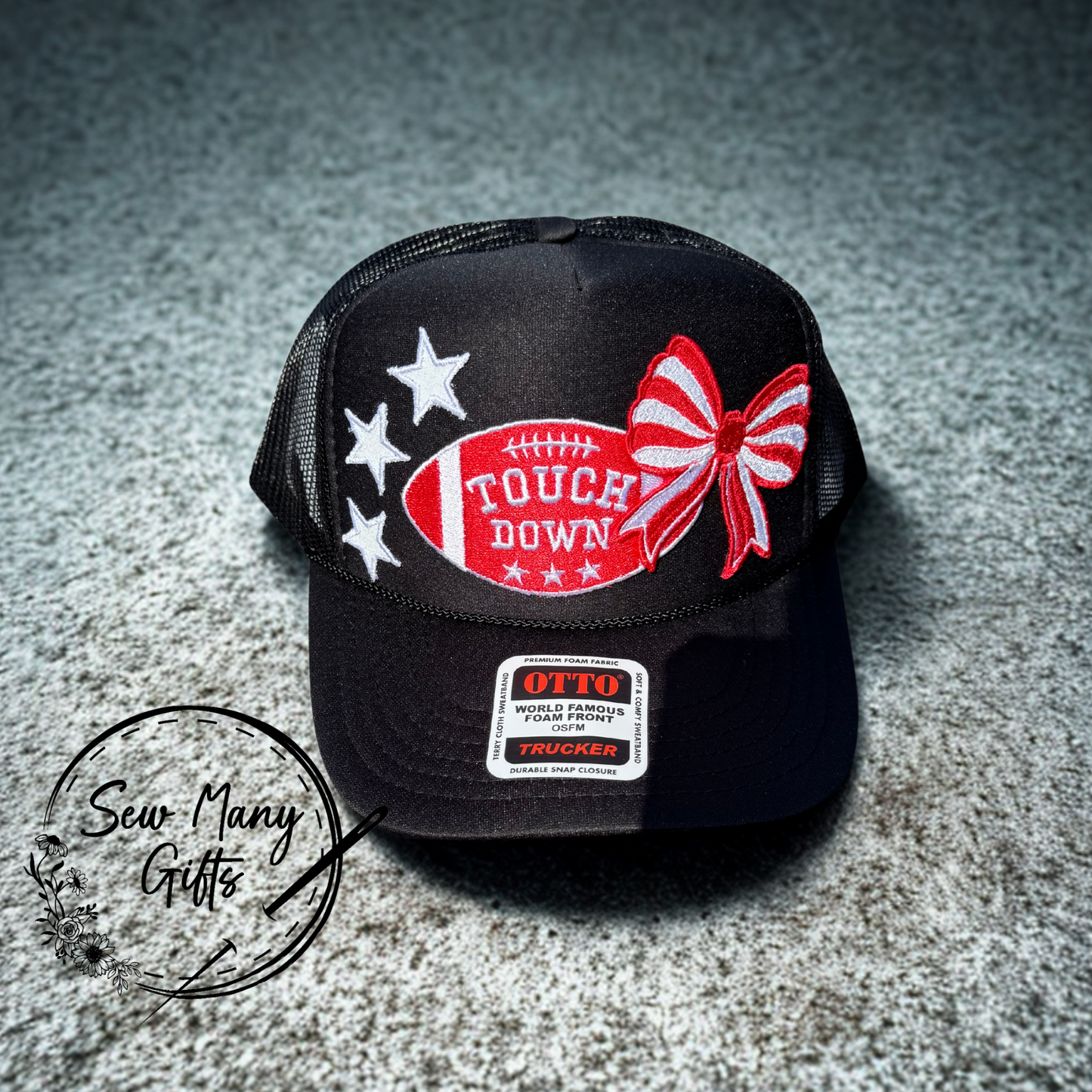 Small Striped Bow Iron On Patch Team Color Options
