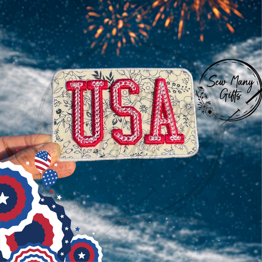 Red & White USA Patch 3D