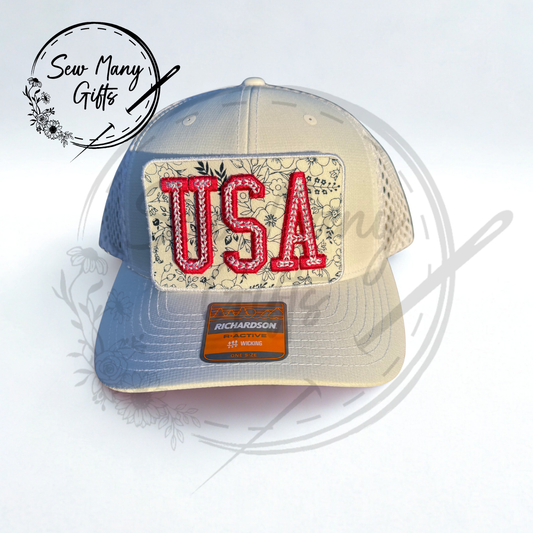 Red & White USA Patch 3D