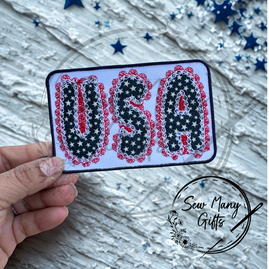 Lace USA Patch Red, White and Blue