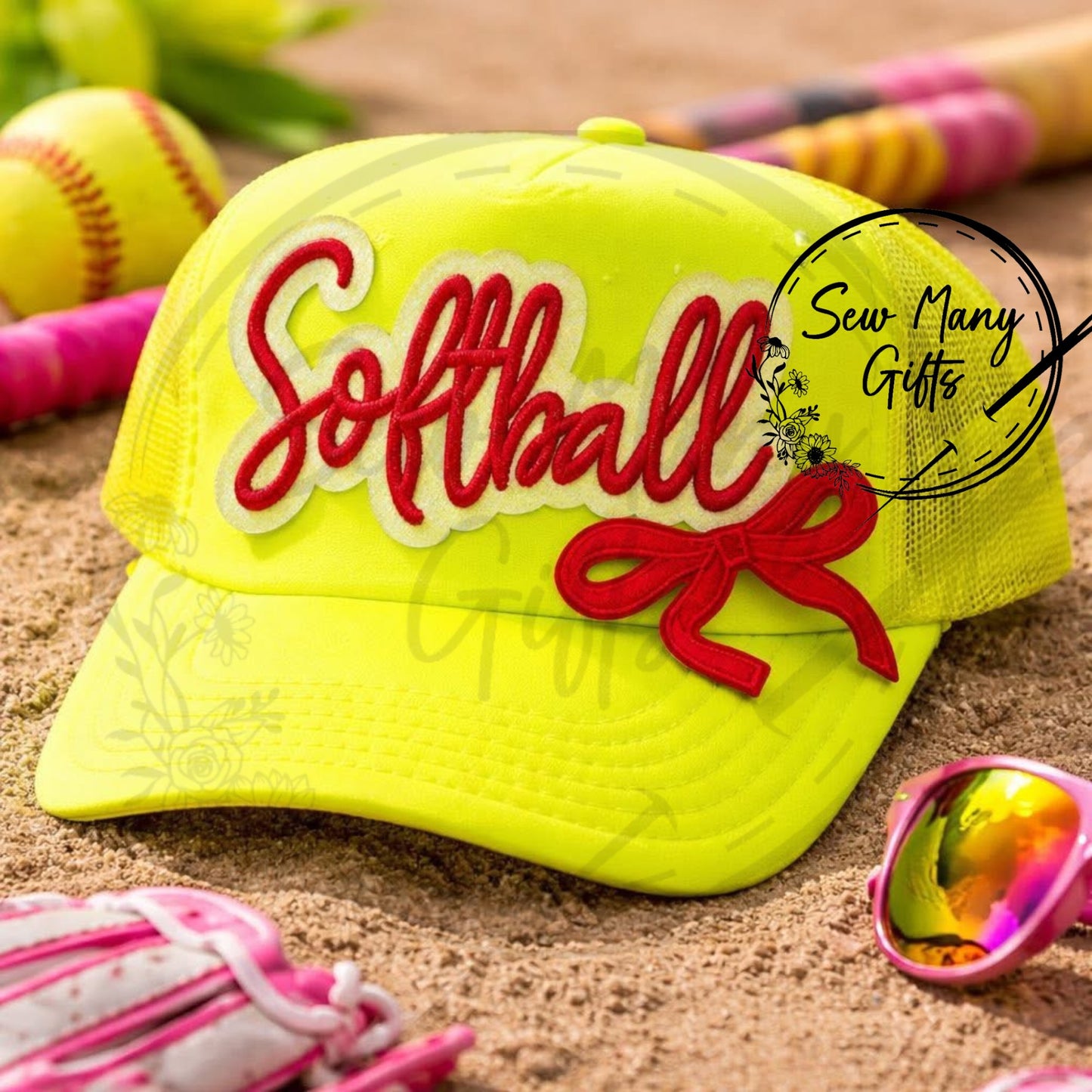 Baseball or Softball Glitter Patch Puff Embroidery
